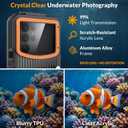 2026 Underwater Snorkeling Diving Phone Case for iPhone 17/16/15/14/13/ Pro Max/XR/XS/.[50ft/15m] Professional Scuba Dive Waterproof Case Underwater Photo VideoApple Models-Left 5G- Black Frame