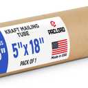 5" x 18" Reinforced Kraft Paper Mailing Tube, Pack of 1 Tube with 2 Caps Secure USPS Approved Cardboard Poster Mailer for Shipping and Storing of Prints, Artwork, Posters, or Documents