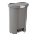 Curver Infinity 45.5 Liter / 13 Gallon Plastic Kitchen Trash Can with Foot Pedal and Locking Lid - Perfect for Household Use Indoor for Garbage Disposal or Recycling, Grey