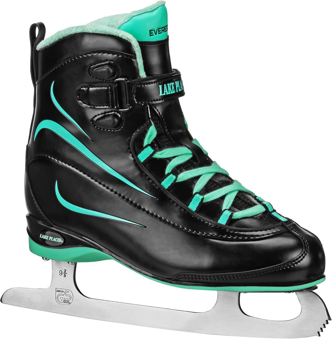 Lake Placid Everest Women's Ice Skate (7, Black/Mint)