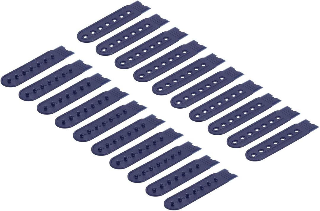 uxcell Snapback Strap Cover, Hole Plastic Adjustable Hat Snap Buckle Replacement for Caps Repairing (Blue-black)