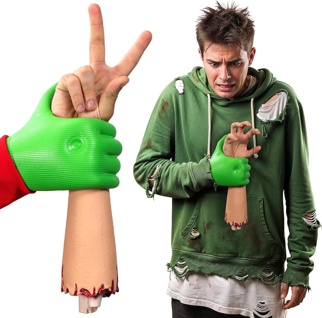 Realistic Severed Hand Prop for Halloween  Rubber Fake Hand, Bloody Realistic Body Part for Haunted Houses, Pranks, Theatrical Props, Zombie Hands