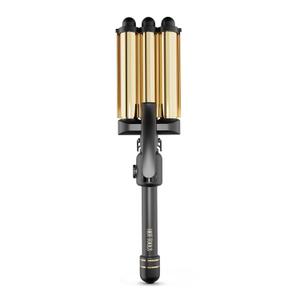 Hot Tools Pro Artist 24K Gold Digital 3 Barrel Hair Waver | Long Lasting Defined Waves (Jumbo Size)