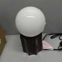 Modern Ceramics Table Lamp Brown Ceramic Base White Jade Round Ball Glass Accent Lamp