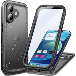 Cozycase TOP Waterproof Case for iPhone 17 - Military Heavy Duty 360 Shockproof Full Body with Screen Camera Protector Double IP68 Water Dust Drop Proof Hard Rugged Tough Bumper Front Back Slim Cover (Frosted Black)