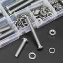 HELIFOUNER 85 Pieces M6 x 30mm /35mm /40mm /45mm /50mm, Button Head Socket Cap Metric Screws Nuts Washers Kit, 304 Stainless Steel