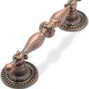 3.5 Inch Drawer Pulls Antique Copper, Vintage Cabinet Pulls Dresser Pulls, Copper Handles for Cabinets, 4 9/10 Inch Overall Length(125mm), 8 pack
