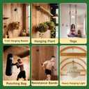 3PCS Ceiling Hooks for Hanging Plants, 200LB Plant Hanger Outdoor Indoor, Plant Hooks for Hanging Baskets/Wind Chime/Flower/Lantern/Bird Feeders/Hammocks/Swings/Yoga/Resistance Band(Wood)