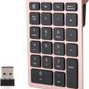 Yoidesu 22 Keys Number Pads, Numeric Keypad Portable 2.4 GHz Number Keyboard Financial Accounting Number Keyboard for Laptop, PC, Desktop, pro, Notebook, etc.(Rose Gold)