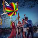 Mexican Pinata Jumbo 33 Rainbow Piata with 25-ft Rope Included Easter Piata, Pride Pinata, Holds 5 lbs of Candy TexMex Fun Stuff