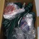 Christmas Spotlights Outdoor, 120V Plug-in Halloween Spot Light, 5000K LED Landscape Lighting with 5 Color Lenses (Red Green Blue Purple Yellow), IP67 Waterproof, 4 Pack