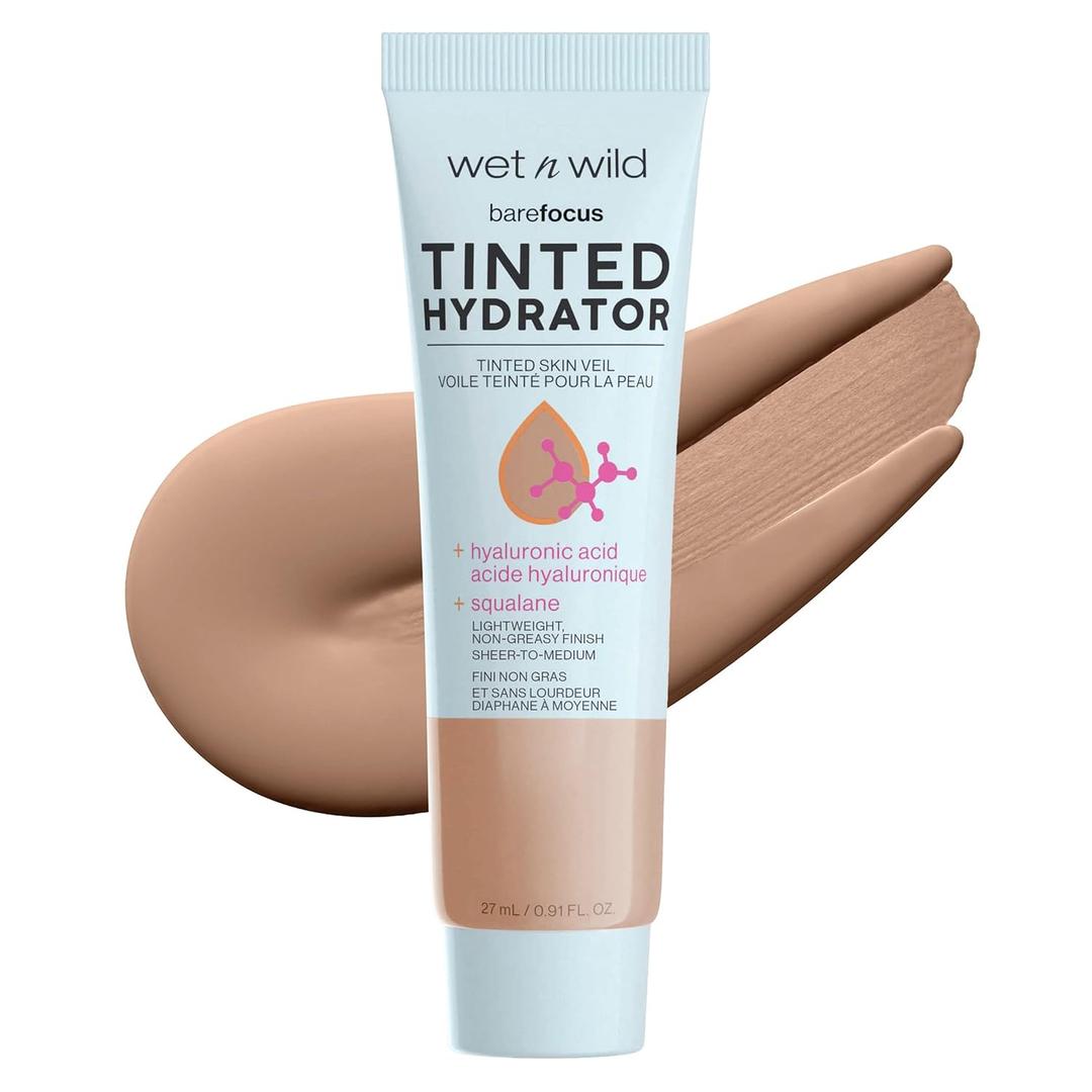wet n wild Bare Focus Tinted Hydrator Tinted Skin Veil, Lightweight Buildable Coverage with Hyaluronic Acid & Vegan Squalane, Semi-Matte Finish, Cruelty-Free -Tan Medium Deep (0.91 Ounce (Pack of 1))