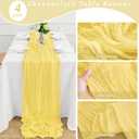 4Pack Light Yellow Cheesecloth Table Runner 10FT Gauze Cheese Cloth Table Runner 35x120Inch Long Boho Spring Easter Table Runners Rustic Sheer Table Runners for Wedding Baby Bridal Shower Decor