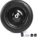 AR-PRO 4.80/4.00-8" Flat Free Tire and Wheel - 14.5" Solid Wheelbarrow Tires with 3" -7" Centered Hub and 5/8" Extra 3/4"Bearings - Universal for 4.80-8 4.00-8 4.00-6 3.50/3.00-8 Wheelbarrow Wheels