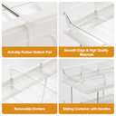 2 Tier Bathroom Storage Organizer with Dividers, Multi-Purpose Clear Under Sink Organizers and Storage Pull Out Cabinet Organizer for Bathroom Kitchen Pantry Storage (1PCS, 8inch)