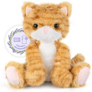 Heatable & Coolable Orange Cat Stuffed Animal, Cat Heating Pad Microwavable for Soothing & Relaxation, Lavender Scented Orange Cat Plush Toy for Stress Relief, Stuffed Cat Toys for Kids