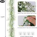RECUTMS Artificial Hanging Vines Garland Faux Ferns Leaves Ivy Garland Fake Plant Greenery 2Pcs for Summer Home Indoor Outdoor Wedding Farmhouse Mantle Table Centerpiece Graduation Party Decor(White)