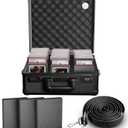 Graded Card Storage Box - Lockable Slab Case for Graded Cards, Baseball Card Storage Box Holds 120 Slabs or 480 Toploaders, Fits PSA BGS SGC, Sports Card Organizer, Fits Popular Trading Cards (Black)