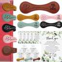 Spakon 25 Sets Wedding Favors for Guests Magnet Leather Bookmark Bulk PU Magnetic Bookmark Wedding Thank You Cards Organza Bags for Bridal Shower Party Favors Souvenir Gifts