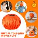 4 Pcs 11 Inch Halloween Bonnets for Sleeping Halloween Party Favors Basket Stuffers Fillers Goodie Bags Pumpkin Sleep Hat for Long Curly Hair Single Layer Scrub Cap Home Party Treat Bags Gifts