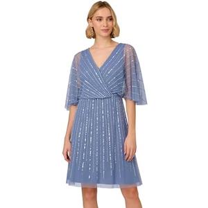 Adrianna Papell Women's Beaded Short Dress Size 16