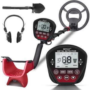 Professional Metal Detector for Adults, Gold Metal Detectors Lightweight with LCD Display, Pinpoint & Disc & Notch & All Metal 5 Modes, Battery Included