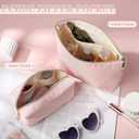 Kigeli 3 Pcs Nylon Makeup Bag Set for Women Aesthetic Cosmetic Bag with Interior Pocketes Preppy Cute Purse Pouch Makeup Brushes Storage Organizer for Travel(Pink)