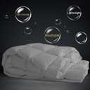 CYMULA Full Size Feather Down Comforter - All Season Dark Grey Duvet Insert, Lightweight Box Stitched, Fluffy Breathable, Ultra Soft Quiet Hotel Style with 8 Tabs(82" x 86")