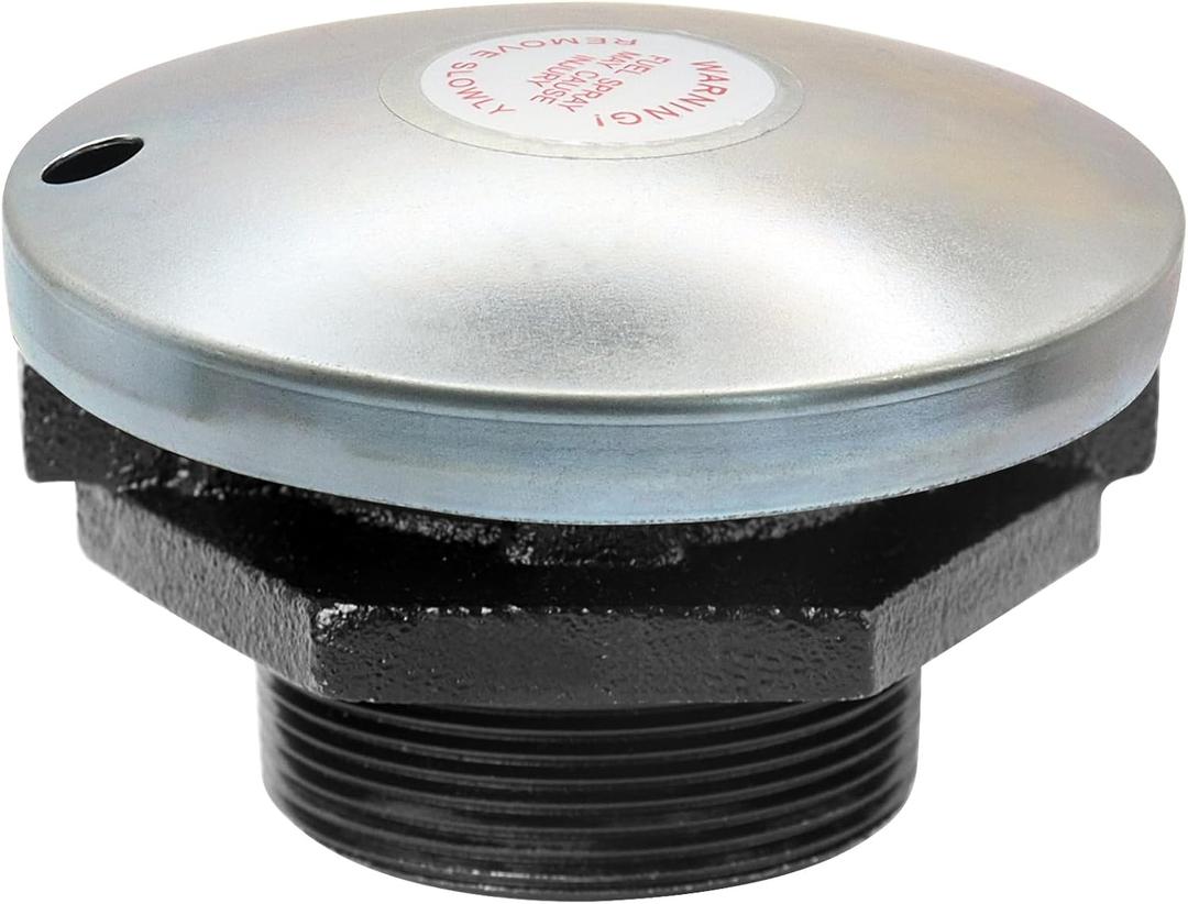 Transfer Tank Vented Diesel Fuel Cap w/ 2 Inch Threaded Neck,Diesel Fuel Transfer Tank Cap, Venting Pressure Gas Fill Lid for Auxiliary/Storage Truck Tool Box (Silver)