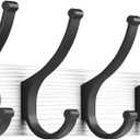 Coat Rack Wall Mount, 16.5 Inches Wood Coat Hooks Wall Mount, Wall Coat Rack with 5 Hooks, Hat Rack Wall Hooks for Hanging Coat, Bag, Towel (1Pack, White)