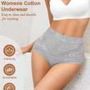 Women's Cotton Underwear Slight Tummy Control High Waisted Postpartum Panties Ladies Soft Full Coverage Briefs 5 Pack (XXL)