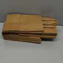 Bakepacker 60-Pack Small Size Gift Paper Bags with Handles Bulk 8.3"x6"x3.15" Brown Party Kraft Shopping Bags