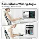 Desk Calculator with Writing Pad, Widescreen Extra-Large LCD Display, 12-Digit Calculator, Solar & Battery Dual Power Supply, Desktop Calculator with Ergonomic Viewing Angle for Office, School (White)