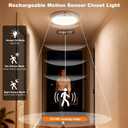 Rechargeable Ceiling Light Wireless Motion Sensor Closet Light Indoor with Remote Magnetic Ceiling Lights Battery Operated for Shower Stairs Shed Hallway Garage Pantry Porch
