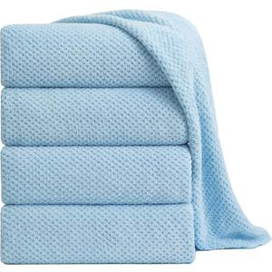 Extra Large Bath Towel Sheet Set 35x70 Inches - Oversized Bath Towels Set, Large Microfiber - Quick Dry, Lightweight, Super Soft, Highly Absorbent Towel Set for Bathroom, Hotel, SPA, Pack of 4 (Blue )