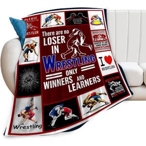 Taimeng Wrestling Throw Blanket, Wrestler BJJ Jiu Jitsu Blanket, Wrestling Sport Fleece Cozy Flannel Warm Lightweight Blankets Gifts for Lovers Kids Teens Women Men Girls Boys 40"X50"