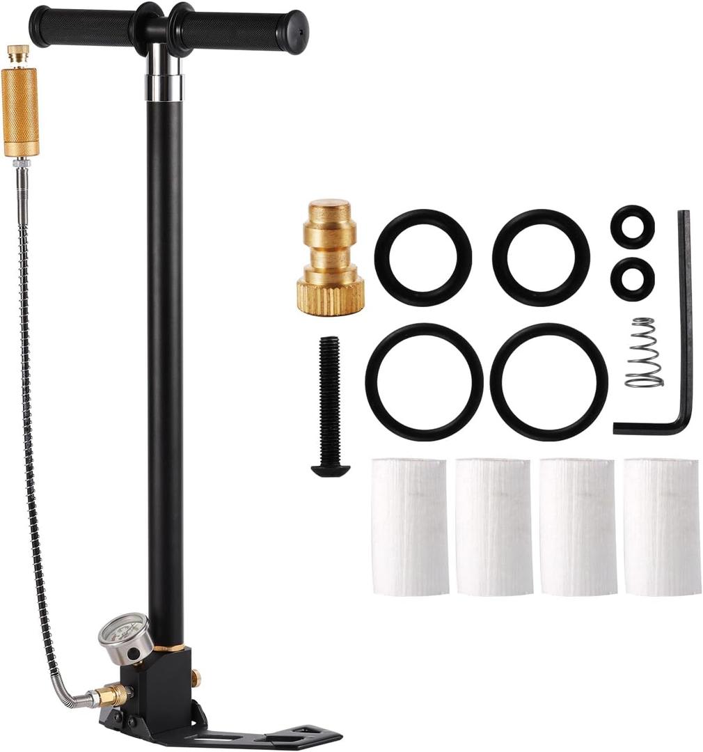 PCP Air Rifle Manual PumpFour-Stage Manual Air Pump, 4500 PSI / 30 MPa, High-Pressure Manual Air Pump with Built-in Filter, Suitable for Air Rifles, Airgun Tools, and Paintball Guns