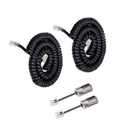 Uvital Telephone Handset Cord Detanglers, 2 Pack Landline Handset Cord Cable 10Ft Uncoiled(1.2 Ft Coiled) and 2 Pack Anti-Tangle Untangler 360 Degree Rotating Swivel Cords(Black)