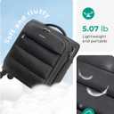 BAGSMART Underseat Carry on Luggage with Wheels, Soft Small Travel Luggage with PVC Wet/Dry Pockets, Lightweight Soft Personal Item Suitcase for Short Trip, Black, 16-inch