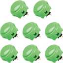 SANWA 8 pcs OBSF-30 Original Push Button 30mm - for Arcade Jamma Video Game & Arcade Joystick Games Console (Green) S@NWA