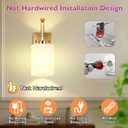 Battery Operated Wall Sconces Set of 2, Brass Gold Rechargeable Wall Sconces with Remote & Bulbs, Indoor Not Hardwired Wall Lights, 15 Colors Dimmable Cordless Wall Lamps for Living Room Hallway Foyer