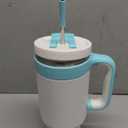 POWCAN 40 oz Tumbler with Handle, 2-in-1 Straw and Sip Lid, Leakproof, Dishwasher Safe, Insulated Stainless Steel Travel Coffee Mug, Keeps Cold for 34 Hours, Fits in Car Cup Holder (Glacier)