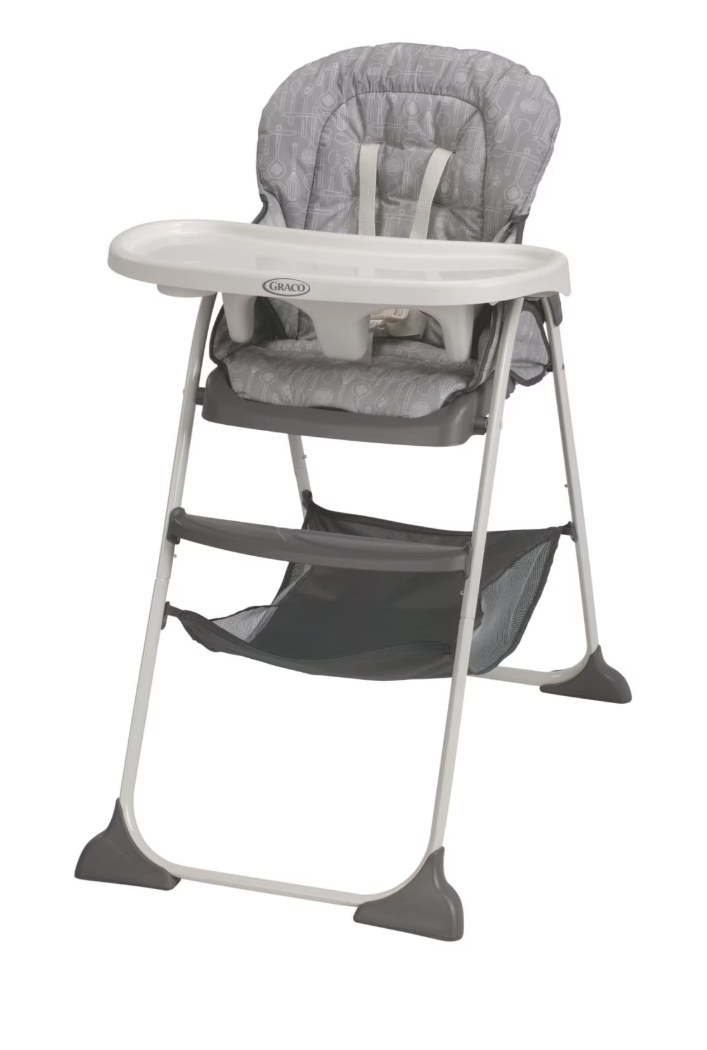Graco Slim Snacker Highchair with One-Hand Fold, Adjustable Recline, Whisk