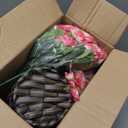 Artificial Fake Hanging Hibiscus Flowers Plants Baskets for Outdoor Decoration, Faux Silk Hibiscus Long Vines in Planter UV Resistant Realistic Flowers for Outside Porch Patio Home Decor, Pink