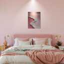 Framed Pink Ocean Wave Sunset Landscape Beach Wall Art Decor Canvas Print Painting Wall Art Picture Poster Gallery Bedroom Living Room Office Decor 16x24 Inch Ready to Hang