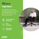 HON Wave High Back Ergonomic Office Chair with Adjustable Arms, Ergonomic Desk Chair, Breathable Mesh for Computer, 360 Swivel, Synchro-Tilt, Black