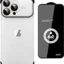 Frameless Phone Case Compatible with iPhone 13 Pro Max Case, Acrylic Large Window Camera Lens Protector,TPU Silicone Minimalist Protective Case Silver.