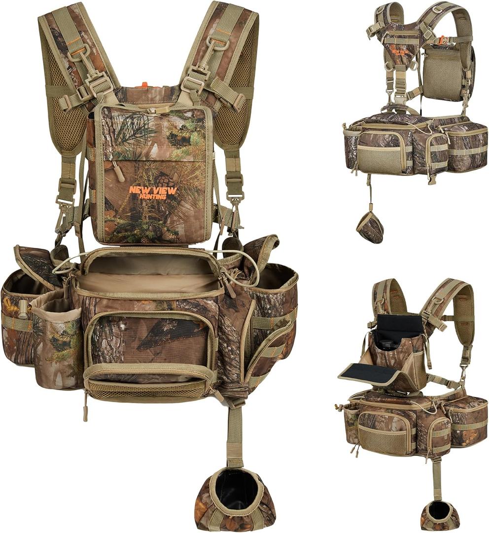 NEW VIEW Hunting Fanny Waist Pack for Men, Camo Waist Pack for Hunter, Fanny Hunting Backpack with Rifle & Bow Holder