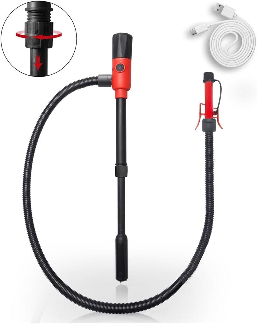 FUELIO Portable Fuel Transfer Pump Battery Powered/USB Charging - AUTO STOP Gas Pump For 5 Gallon Gas Can