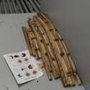 Solid Wood Chinese Tea Cup Holder, Wall Mug Display Rack, Round Framed Cup Display Shelf for Living Room Kitchen Office (Wood Color, 39x39)